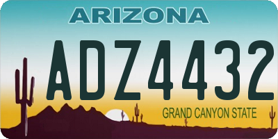 AZ license plate ADZ4432