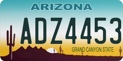 AZ license plate ADZ4453