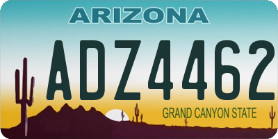 AZ license plate ADZ4462