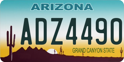 AZ license plate ADZ4490