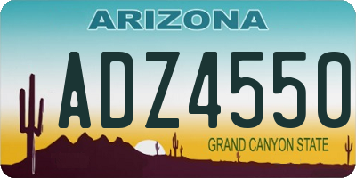 AZ license plate ADZ4550