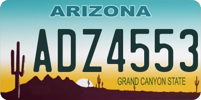 AZ license plate ADZ4553