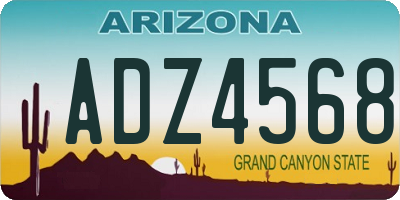 AZ license plate ADZ4568