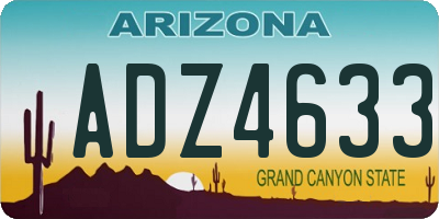 AZ license plate ADZ4633