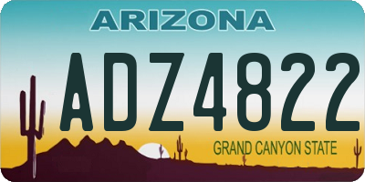 AZ license plate ADZ4822