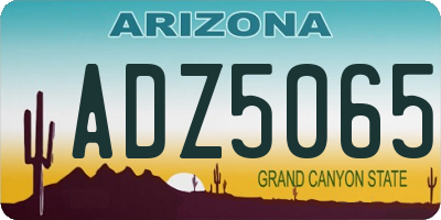 AZ license plate ADZ5065