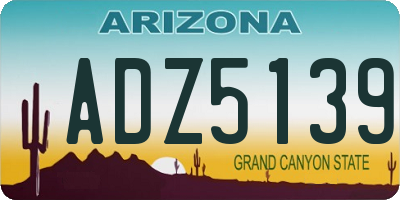 AZ license plate ADZ5139