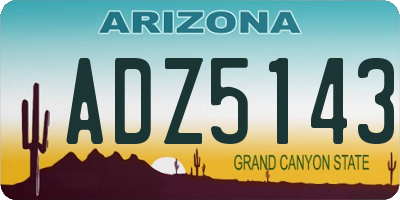 AZ license plate ADZ5143