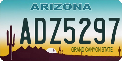 AZ license plate ADZ5297