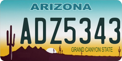AZ license plate ADZ5343