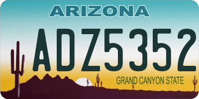 AZ license plate ADZ5352