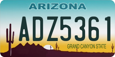 AZ license plate ADZ5361