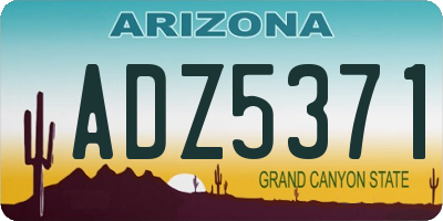 AZ license plate ADZ5371