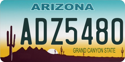 AZ license plate ADZ5480