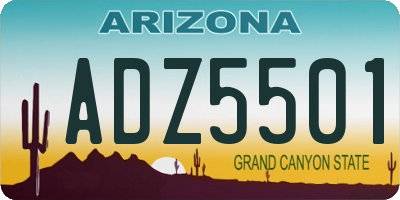 AZ license plate ADZ5501