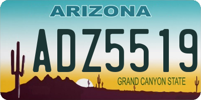 AZ license plate ADZ5519