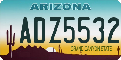 AZ license plate ADZ5532