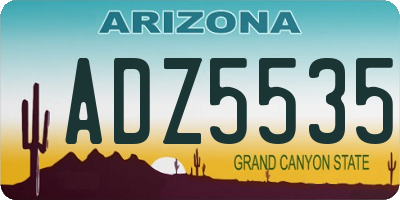 AZ license plate ADZ5535