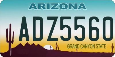 AZ license plate ADZ5560