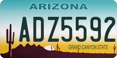 AZ license plate ADZ5592