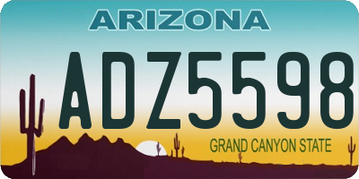 AZ license plate ADZ5598