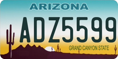 AZ license plate ADZ5599