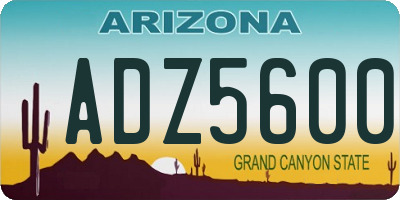 AZ license plate ADZ5600