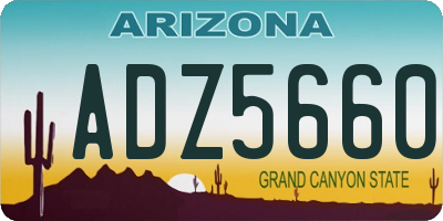 AZ license plate ADZ5660