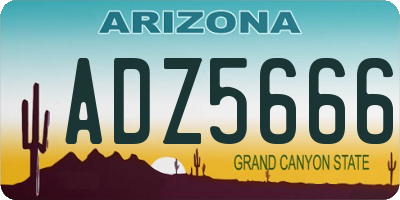 AZ license plate ADZ5666