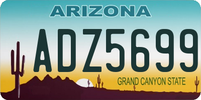 AZ license plate ADZ5699