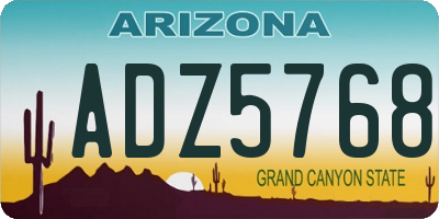 AZ license plate ADZ5768