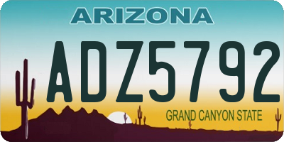AZ license plate ADZ5792