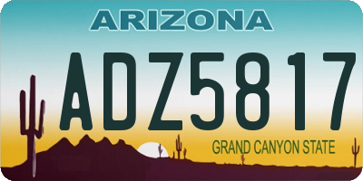 AZ license plate ADZ5817