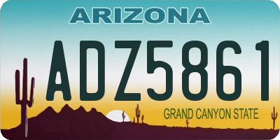 AZ license plate ADZ5861