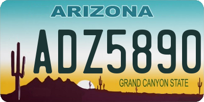 AZ license plate ADZ5890