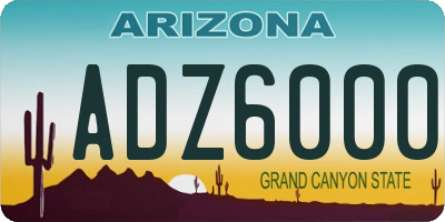 AZ license plate ADZ6000
