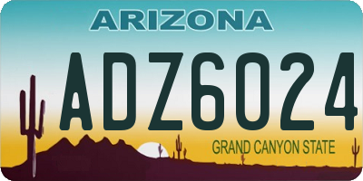 AZ license plate ADZ6024