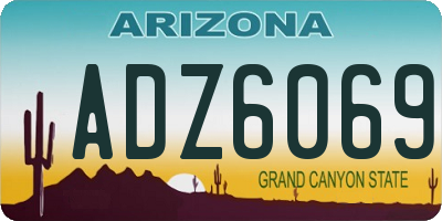 AZ license plate ADZ6069