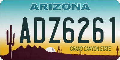 AZ license plate ADZ6261
