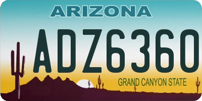 AZ license plate ADZ6360