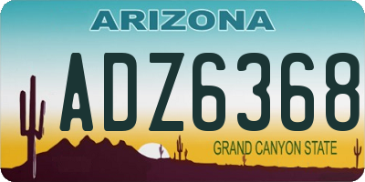 AZ license plate ADZ6368