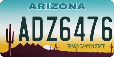 AZ license plate ADZ6476