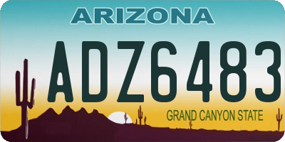 AZ license plate ADZ6483