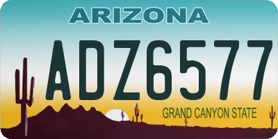 AZ license plate ADZ6577