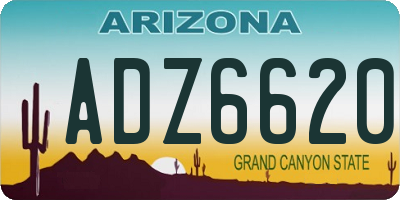 AZ license plate ADZ6620