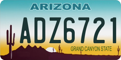 AZ license plate ADZ6721