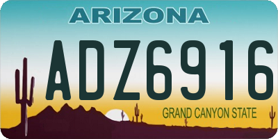AZ license plate ADZ6916