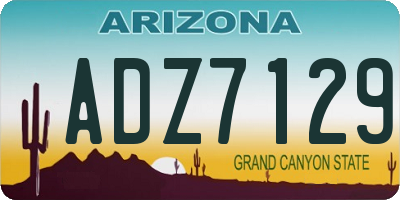 AZ license plate ADZ7129