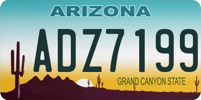 AZ license plate ADZ7199