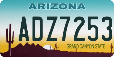 AZ license plate ADZ7253